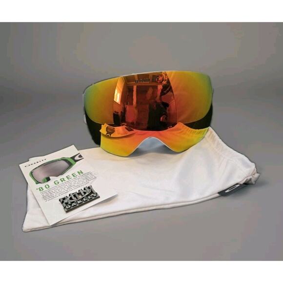 NEW 2012 Oakley Air Brake Goggles Flight Deck Fire Iridium Lens Whte O Frame M/L - Picture 1 of 15